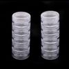 zalati Clear Containers 2set/ 10pcs Clear Storage Stackable Interlocking Case for Beads Crafts Findings Small Items Cosmetics Nail Arts - 10g/pcs
