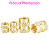 Qrity 100 Pcs Knurled Nuts, Brass Threaded Insert Kit, Female Thread Knurled Nuts, Threaded Insert Knurled Brass Nuts, M4 x 4mm x 6mm