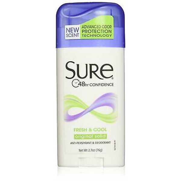 Sure 48 Hour Anti-Perspirant & Deodorant Invisible Solid Fresh & Cool 2.6 Ounce