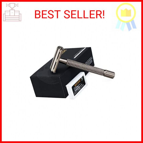WEISHI Safety Razor Double Edge Nostalgic Long Handle Butterfly Open Razor