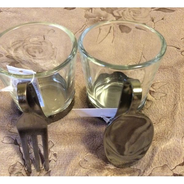 Yankee Candle Kitchen Decor Set Spoon Fork Flatware Silverware Votive Holder