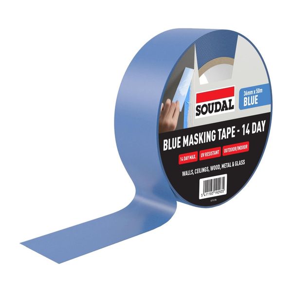 Soudal Blue 14-Day Masking Tape (3 Pack) - 36mm