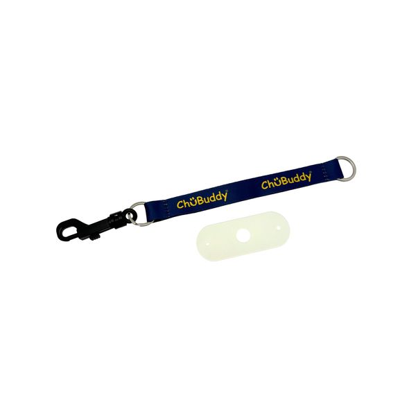 Chubuddy Chewy Holder - Navy Sublimated Tether & Natural Strap
