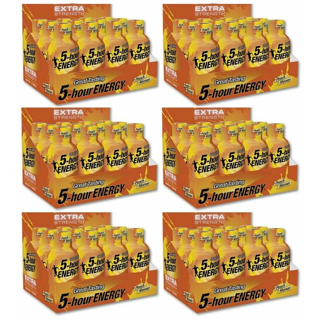 5 Hour Energy Shot Extra Strength Peach Mango  Flavor Sugar Free 1.93 oz 72 Ct