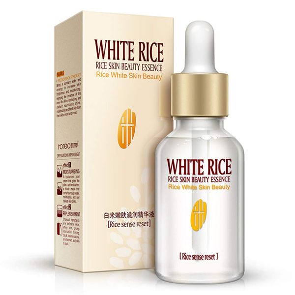 15 ml White Rice Whitening Serum Feuchtigkeitscreme Anti Falten Anti Aging Gesichtspflege zur Entfernung feiner Linien Frauen