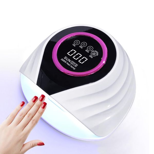 UV LED Nail Lamp,268W Gel Nail Lamp, Fast Dryer Nail Curing Light with 66 LEDs Auto Sensor, 4 Timer Setting, Home and Salon