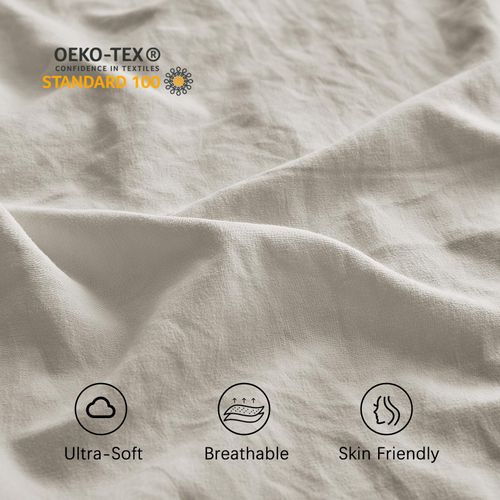 MILDLY Super Soft Pillowcase - Washed Microfiber Lightweight Oatmeal Pillow Cases Queen Size 2 Count, Easy Care and Fade Resistant Stain Resistant 20x30 Inches