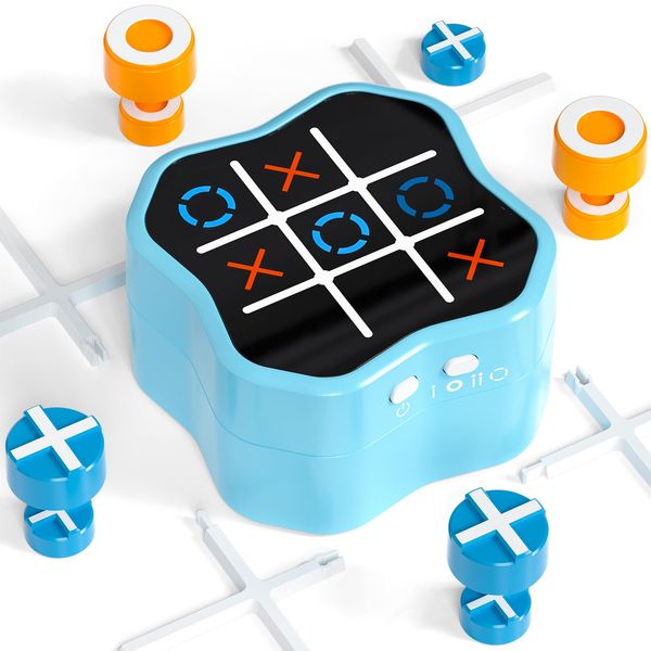 Freecat Tic Tac Toe Game, 3-in-1 Electronic Handheld Games Console for Kids Memory Growth, Portable Puzzle Travel Games,Board Game for Kids and Adults, Christmas and Birthday Gifts for All Ages 3+