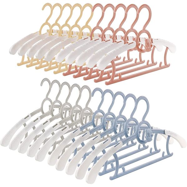 Spesh 20 pcs Baby Hangers for Clothes Extendable Kids Hangers (28-36cm) Childrens Coat hangers with Stackable Hooks for Babies,Toddlers and Teenagers(Mixed Colours)