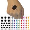 Sun Solid Temporary Tattoo Water Resistant Fake Body Art Set Collection - Black (One Sheet)