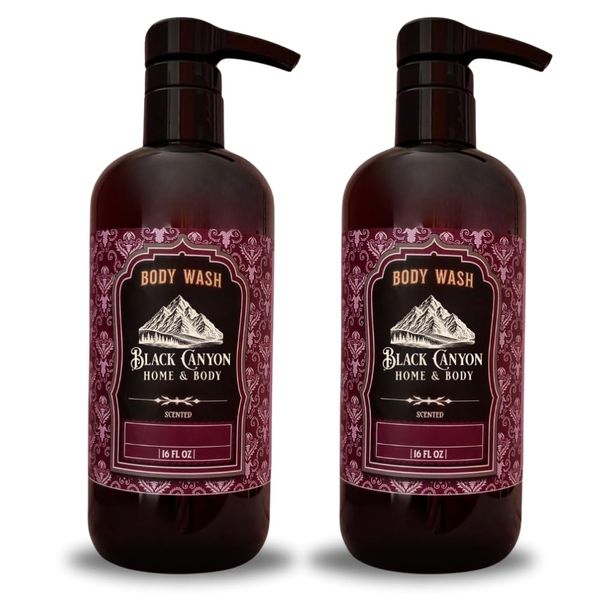 Black Canyon Black Raspberry Vanilla Scented Body Wash, 16 Oz (2 Pack)