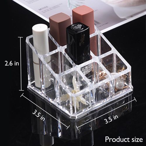 Lipstick Organizer and Storage, 9 Slots Clear Case Display Rack Holder (QX152)