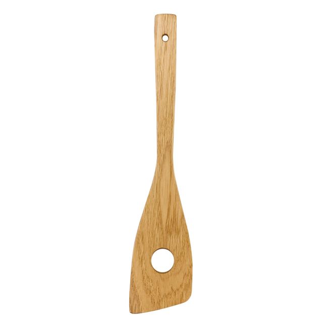 kicoriya Wooden Spatula, Perforated, For Cooking, Cooking, With S-Shaped Hook, For Convenient Storage