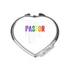 This pastor loves you LGBT pride statement compact pocket mirror - silver heart shape