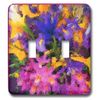 3dRose lsp_7388_2 " Bright Flowers Double Toggle Switch, Multicolor