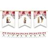 Eid Mubarak Bunting Party Flags - Happy Eid Decorations (10 Flags) (Floral)