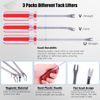 Glarks 4Pcs Nail Pullers Nail Remover Tool Set, Include 7'' End Cutting Plier, 4'' Bendable U Tip and V Tip Tack Puller, 6'' U Tip Tack Lifter for Cutting Nails, Remove Nails, Nail Pulling