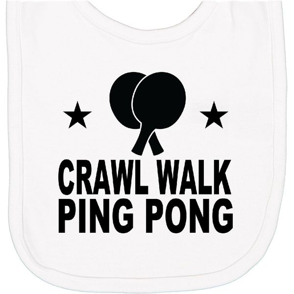 inktastic Crawl Walk Ping Pong Newborn Bib White 406af