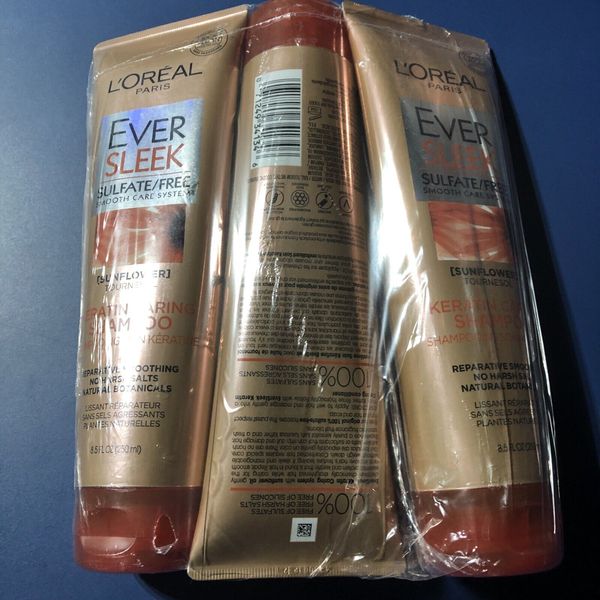 L'Oréal Paris EverSleek Keratin Caring Shampoo 3pk