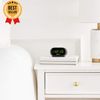Small Digital Oval Alarm Clock LED Display Nightlight Battery Backup Black