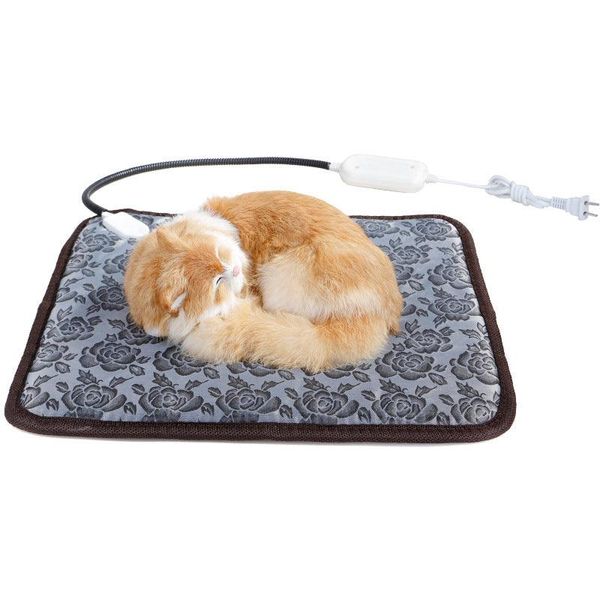 Pet Heating Pad For Dog Cat Heat Mat Indoor Electric Waterproof Dog Heated Pad With Chew Resistant Cord Winter Pet Blanket Warmer - Flowers Au / 45X45Cm