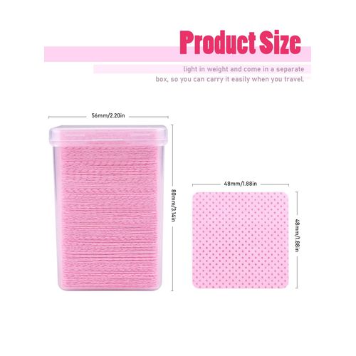 EBANKU 800 pezzi Tampone Salviette in Cotone Rosa Bianco Nail Wipe Tamponi di Pulire Nail Rimozione Del Cotone Pulitore Pad per Nail Gel Polish Remover Nail Art Wipe per Rimuovere Smalto e Gel