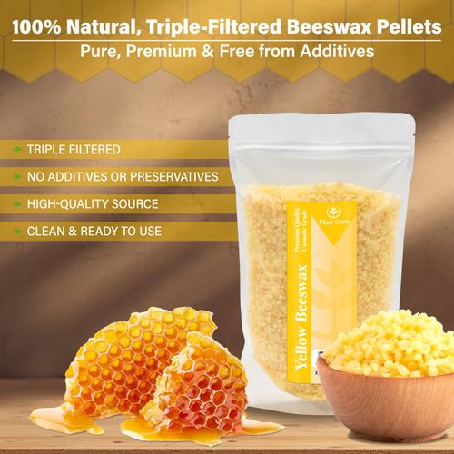 Yellow Beeswax Pellets 16 oz / 1 lb 100% Pure And Natural Triple Filtered For Skin, Face, Body and Hair Care DIY Creams, Lotions, Lip Balm and Soap Making Supplies.