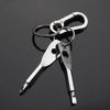 Screwdriver Keychain Set EDC Pocket Tool Hex Nut Wrench Key Ring Carabiner Clip