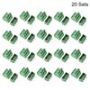 sourcing map 3-Pin 5.08mm Pitch Right Angle PCB Screw Terminal Block Connector 20 Sets
