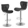 Set of 4 PU Leather Shell Back Bar Stools Counter Adjustable Height Bar Chairs