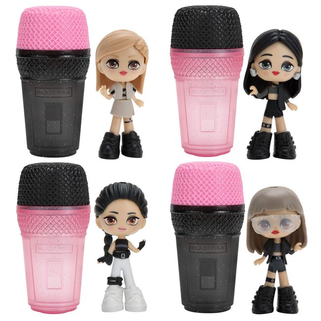 Blackpink Micro Pop Stars, Mystery Surprise Figures 4 Pack - 3” Kpop Idol Dolls - Features Lisa, Jennie, Jisoo, and Rosé - 1 of 3 Styles Chosen at Random - Interchangeable Outfits and Accessories