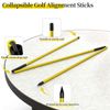 Bordhap Golf Alignment Sticks Training Aid 2 Pack,3-Section 48 inch Golf Swing Trainers Foldable Practice Rods Sticks