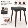 5PCS Dining Table Set for 4 w/ 4 Upholstered Stools Rubber Wood Legs for Kitchen