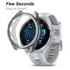[2 Pack] Miimall Compatible with Garmin Forerunner 965 Case, Soft TPU Frame(Without Screen Protector) Ultra-Thin Shockproof Protective Bumper Case Cover for Forerunner 965, Clear+Clear