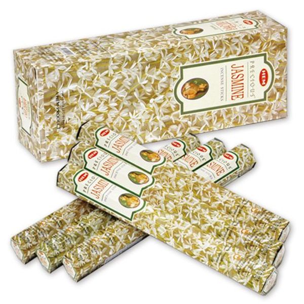 HEM Incense Stick, Hexa Pack, Jasmine, Hexagonal (20 Pieces) x 6 Boxes