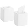 Youngever 2 Pack Tissue Box Covers, Re-usable Plastic Square Tissue Box Holders, Square Napkin Box Holders