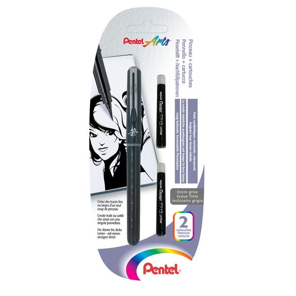 Pentel GFKP Grey Pigment Ink Brush Pen