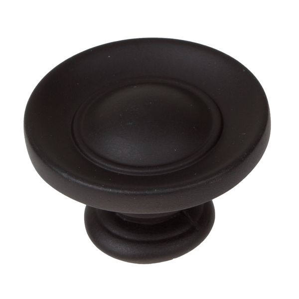 GlideRite Hardware 5105-MB-25 1 inch Diameter Small Round Ring Cabinet Knobs 25 Pack, Matte Black Finish