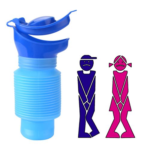 AIBAOBAO Emergency Urinal, Shrinkable Urinal, 750ml Male Female Portable Mobile Toilet Potty Pee Urine Bottle, Outdoor Travel Personal Mobile Toilet for Kids, Adult, Ladies, Traffic Jam, Camping