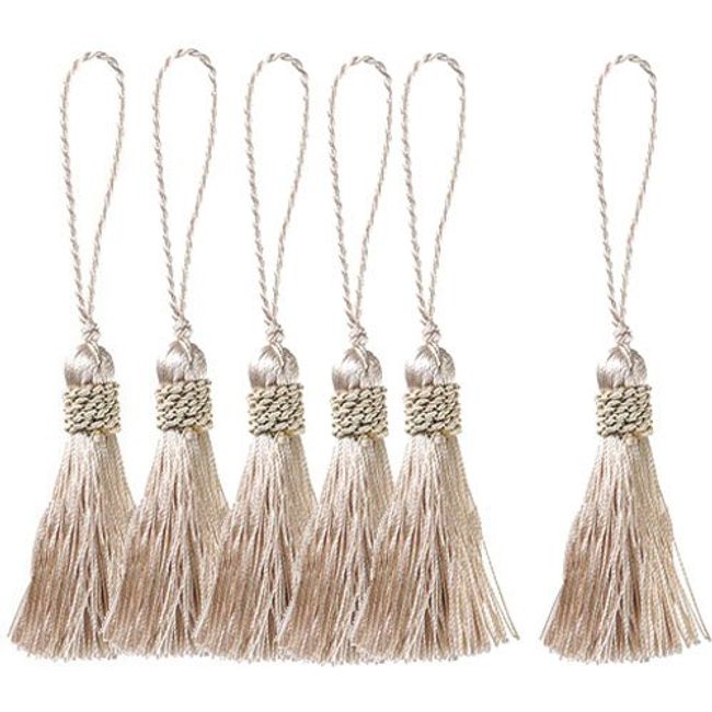 PASEO FT-20CR-6 Decorative Tassels, 2.8 inches (7 cm), Pack of 6, Cream