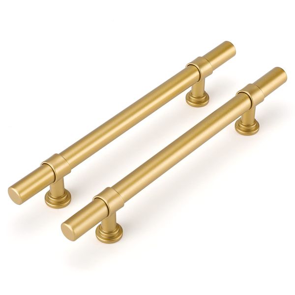 LONTAN 10 Pack Gold Kitchen Handles 128mm Gold Cupboard Handles Wardrobe Handles Gold Cabinet Handles Gold Cabinet Handles Kitchen Cupboard Door Handle Stain Steel Cabinet Handles Bathroom Handles