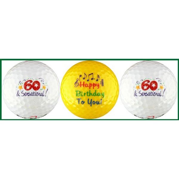 EnjoyLife Inc Sixty & Sensational Birthday Golf Ball Gift Set