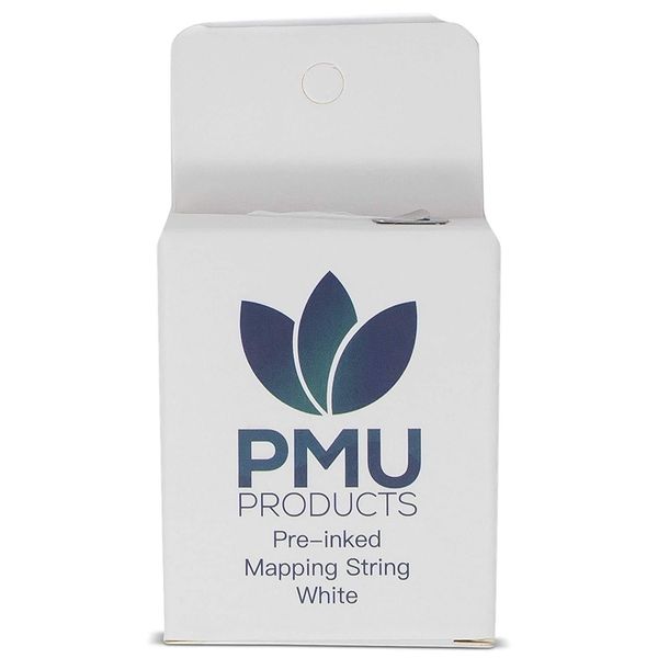 PMU Products WHITE Pre-Inked Microblading String for Brow Mapping – New and Improved Version – Heavily Inked - Brow Mapping String
