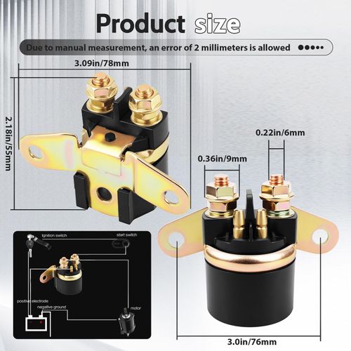 VTX1800 Starter Solenoid Relay for Honda VTX 1800 2002-2008 for Arctic CAT 250 300 1998-2005 SKI-DOO Expedition LE 1200 for Suzuki LTF250 QUADRUNNER 250、LTF300 DR250 1990-1995 GSX600 1988-1997