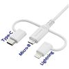 Docomo Genuine 3 in 1 USB Multi Cable, 3.9 ft (1.2 m) (ATM59153), Charging & Data Transfer, Compatible with iPhone android Tablet, Tama Electronics