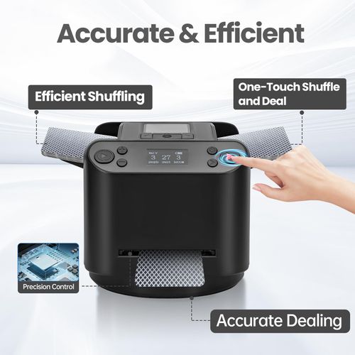 DrawPies Automatic Card shuffler and Dealer Machine Rotating, 2 Deck Auto Electric Casino Card Shufflers, UNO Rechargeable Poker Playing Dealer, Repartidor De Cartas Automatico