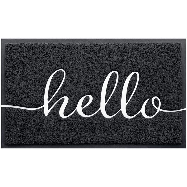 BeneathYourFeet Door Mat (30"x17.5",Black), Durable Welcome Mat Low Profile Floor Mat Front Doormat Non Slip Mats for Entryway, Patio, High Traffic Areas