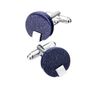 Charles William Smart Sparkle Glitter Blue Silver Cufflinks Round With A Silver Shine