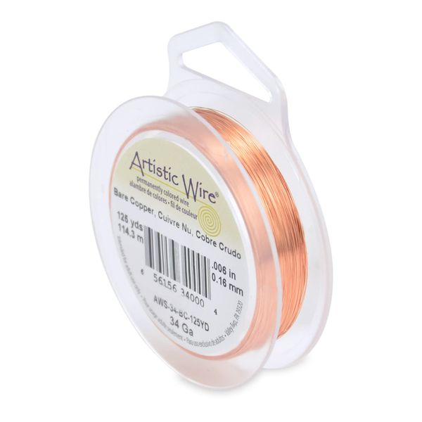 Artistic Wire 34 Gauge Bare Copper Wire