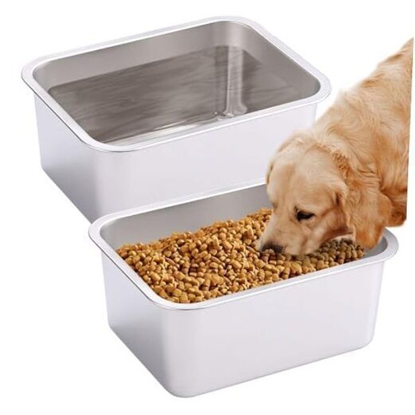 2 PCS Large Stainless Steel Dog Bowl, 3 Gallon Large Capacity 2 Pack-3 Gallon